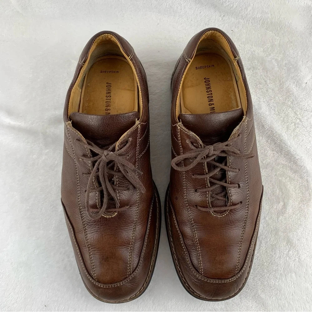 Johnston & Murphy Brown‎ Sheepskin Derby Men's Size 8.5M Made in Brazil lace up